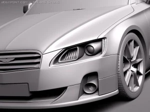 Generic Average Limousine Limo 2011 3D Model