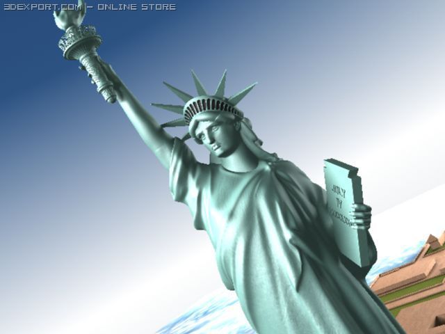 Statue of Liberty USA Model 3D .c4d .max .obj .3ds .fbx .stl .blend 