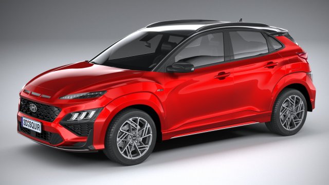 Hyundai Kona N-line 2021 3D Model .c4d .max .obj .3ds .fbx .stl .blend