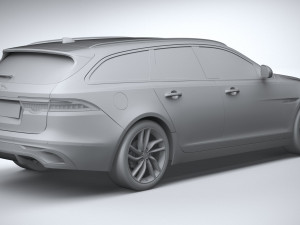 Jaguar XF Wagon 2021 3D Model