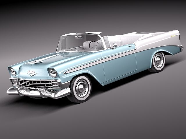 Chevrolet Bel Air 1956 Convertible Modelo 3D .c4d .max .obj .3ds .fbx .stl .blend 