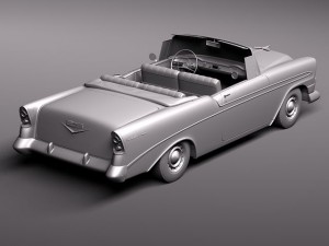 Chevrolet Bel Air 1956 Convertible Modelo 3D