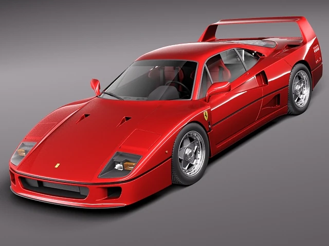 Ferrari F40 1987-1992 3D Model .c4d .max .obj .3ds .fbx .stl .blend 