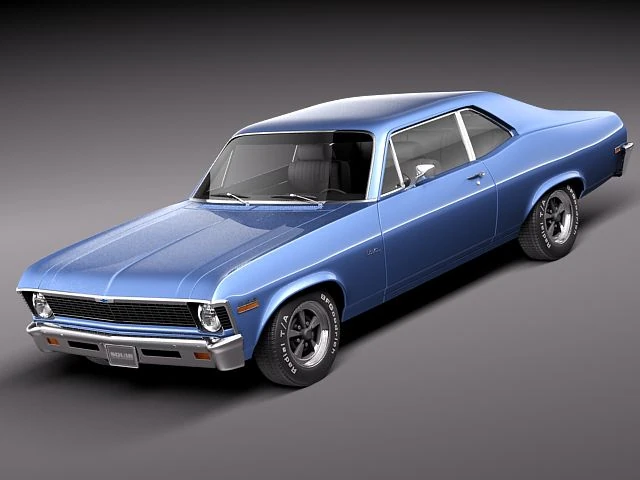 Chevrolet Nova 1969 3D Model .c4d .max .obj .3ds .fbx .stl .blend