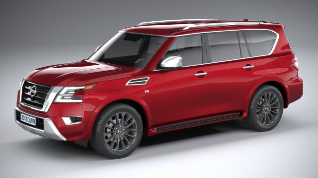 Nissan Armada 2021 3D 模型 .c4d .max .obj .3ds .fbx .stl .blend 