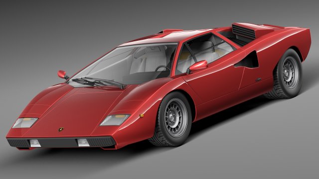 Countach LP400 1973 Model 3D .c4d .max .obj .3ds .fbx .stl .blend 