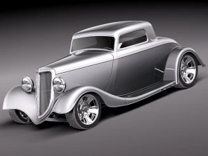 F1934 Full Fender Coupe Street Rod 3D Model