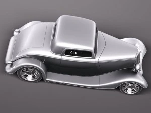 F1934 Full Fender Coupe Street Rod 3D Model
