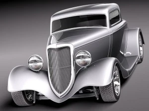 F1934 Full Fender Coupe Street Rod 3D Model