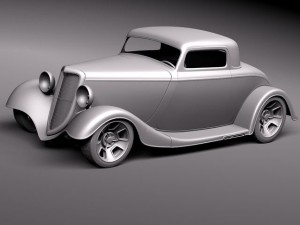 F1934 Full Fender Coupe Street Rod 3D Модель