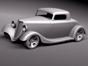 F1934 Full Fender Coupe Street Rod 3D Model