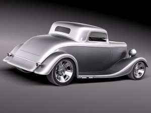 F1934 Full Fender Coupe Street Rod 3D Модель