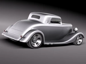 F1934 Full Fender Coupe Street Rod 3D Model