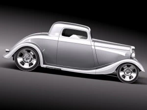 F1934 Full Fender Coupe Street Rod 3D Model