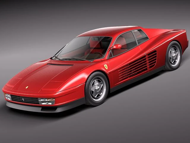 Ferrari Testarossa 1984-1990 3D Model .c4d .max .obj .3ds .fbx .stl .blend 
