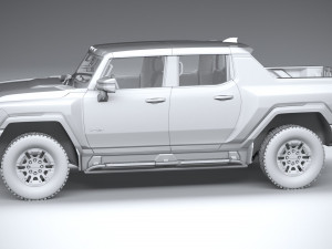Hummer EV 2022 with interior 3Dモデル