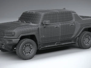 Hummer EV 2022 with interior 3D Model