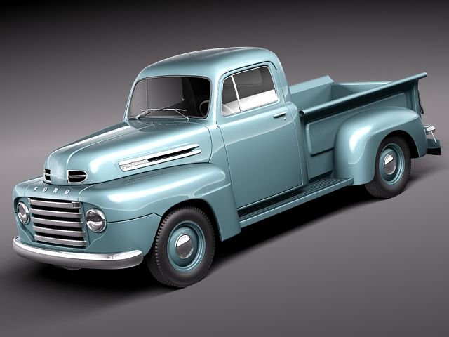 F-1 Pickup Truck 1950 3D मॉडल .c4d .max .obj .3ds .fbx .stl .blend 
