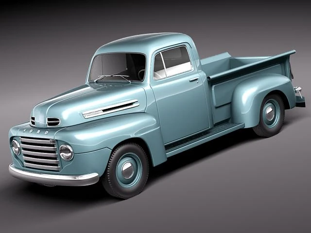 F-1 Pickup Truck 1950 3D Model .c4d .max .obj .3ds .fbx .stl .blend 