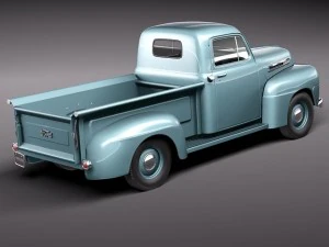 F-1 Pickup Truck 1950 3D Model