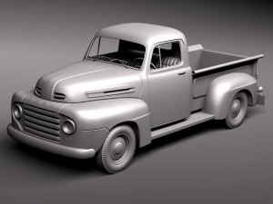 F-1 Pickup Truck 1950 3D मॉडल