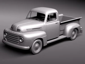 F-1 Pickup Truck 1950 3D Model