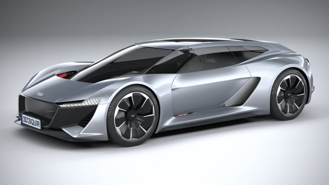 Audi PB18 E-tron Concept 3D Модель .c4d .max .obj .3ds .fbx .stl .blend 