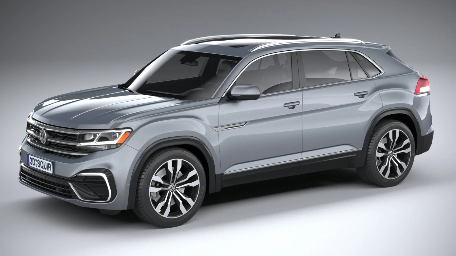 Volkswagen Atlas Cross Sport R-line 2021 3D Model .c4d .max .obj .3ds .fbx .stl .blend