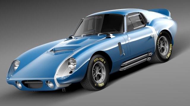 Shelby Daytona Cobra Coupe 1964 Model 3D .c4d .max .obj .3ds .fbx .stl .blend