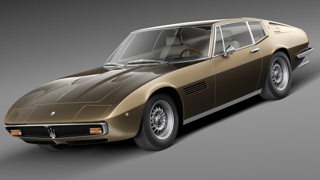 Maserati Ghibli 4900 SS Coupe 1970 3D Модель .c4d .max .obj .3ds .fbx .stl .blend 