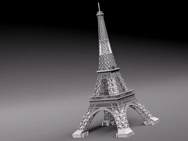 Eiffel Tower Paris France 3D Model .c4d .max .obj .3ds .fbx .stl .blend 