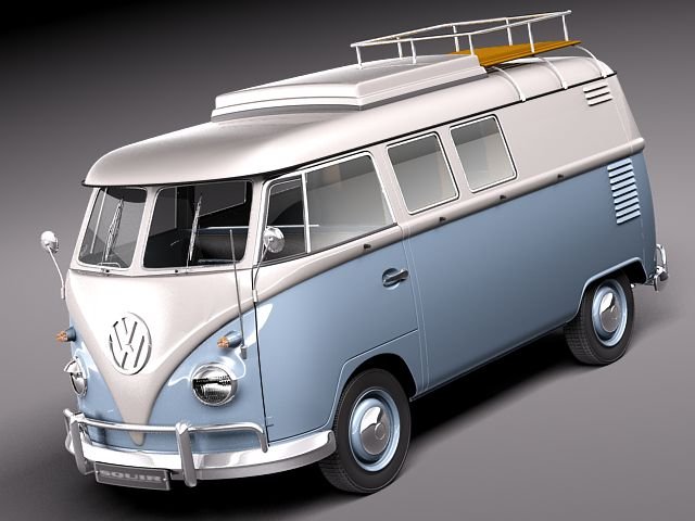 Volkswagen Camper Van 1950 3D 모델 .c4d .max .obj .3ds .fbx .stl .blend 