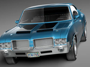 Oldsmobile Cutlass 442 1971 3D Model