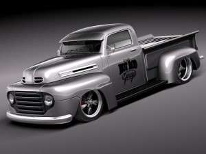 F-1 Pickup Truck Hot Rod 1950 3D-Modell