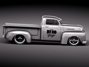 F-1 Pickup Truck Hot Rod 1950 Modelo 3D