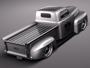 F-1 Pickup Truck Hot Rod 1950 Modelo 3D