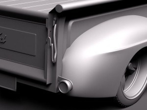 F-1 Pickup Truck Hot Rod 1950 Modelo 3D
