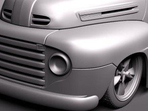 F-1 Pickup Truck Hot Rod 1950 Modelo 3D