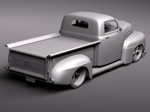 F-1 Pickup Truck Hot Rod 1950 Modelo 3D