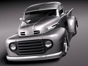 F-1 Pickup Truck Hot Rod 1950 Modelo 3D