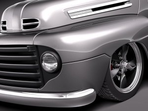 F-1 Pickup Truck Hot Rod 1950 Modelo 3D