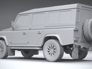 Land Rover Defender Works V8 4-door 2018 3D 模型