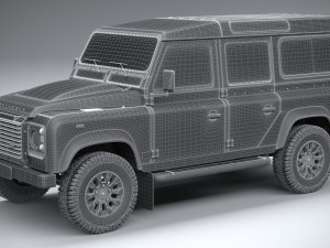 Land Rover Defender Works V8 4-door 2018 3D 模型