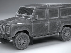Land Rover Defender Works V8 4-door 2018 3D Model