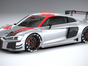 Audi R8 LMS GT3 2020 Lowpoly 3D Model