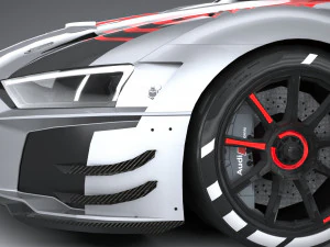 Audi R8 LMS GT3 2020 Lowpoly 3D Model