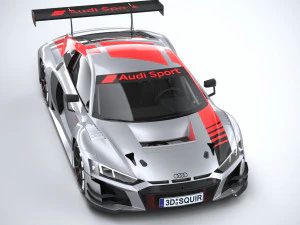 Audi R8 LMS GT3 2020 Lowpoly 3D Model