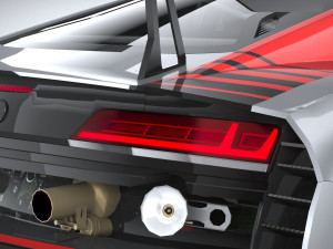 Audi R8 LMS GT3 2020 Lowpoly 3D 模型