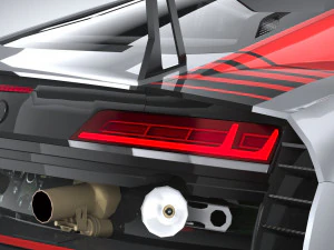 Audi R8 LMS GT3 2020 Lowpoly 3D Model
