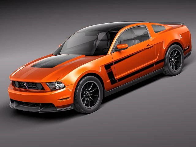 Mustang Boss 302 2012 3D Model .c4d .max .obj .3ds .fbx .stl .blend 